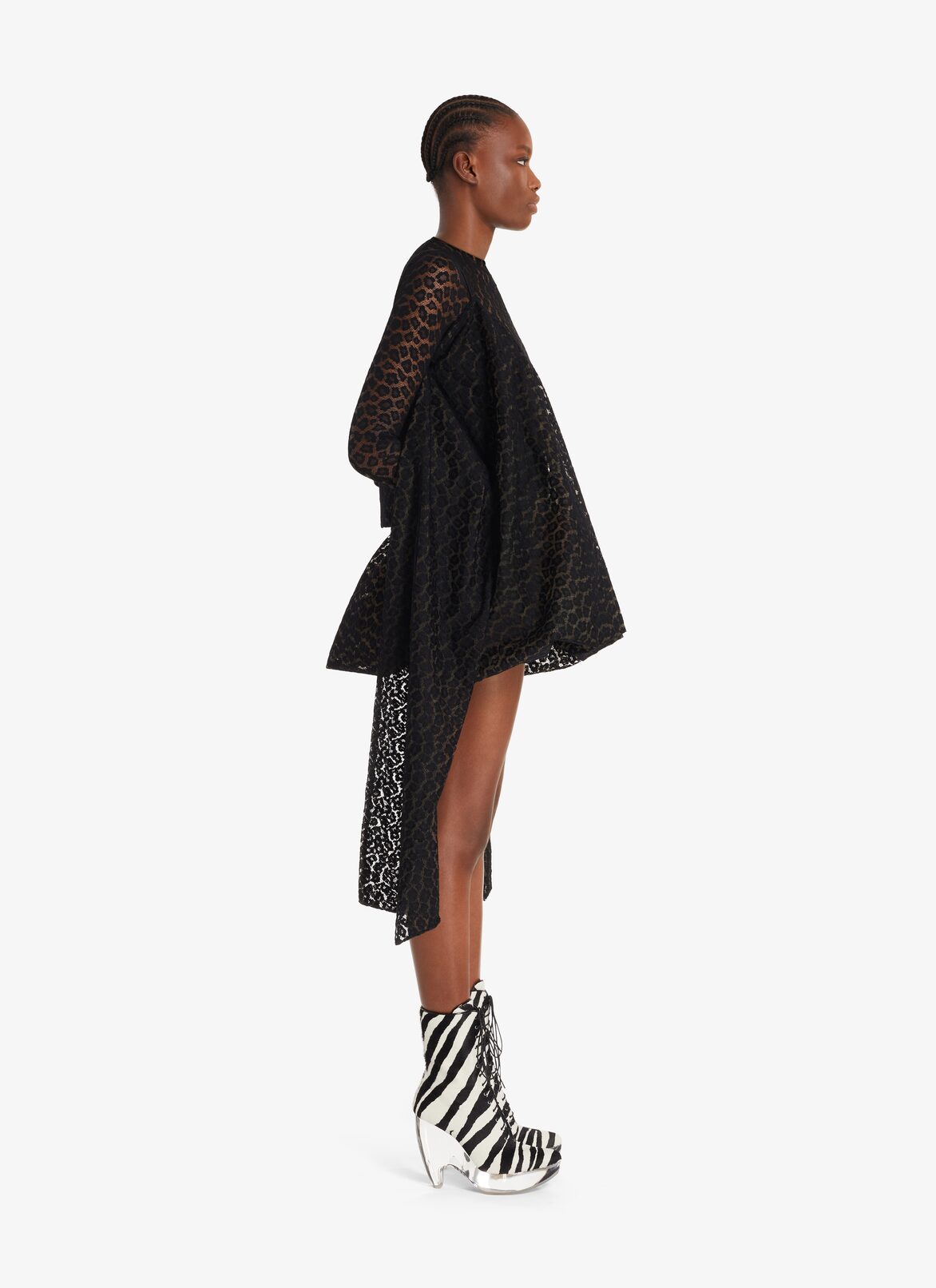 ドレープレースドレス ALAÏA ブラック ドレープレースドレス